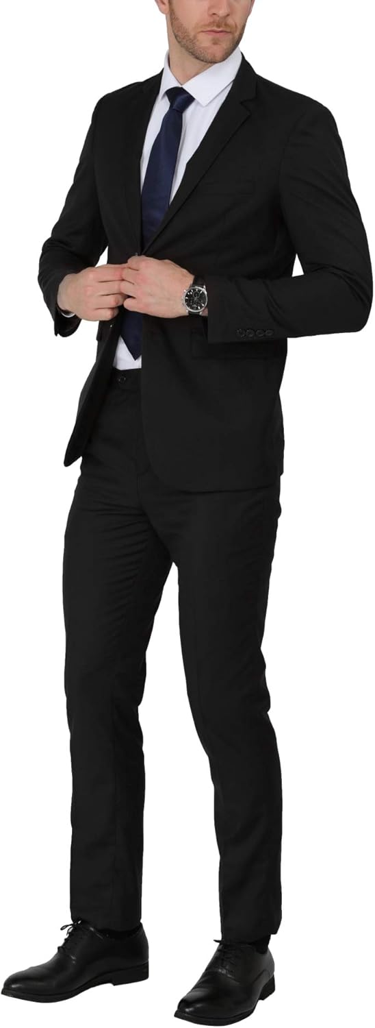 WEEN CHARM Men's Slim Fit 2-Piece Suit One Button Blazer Wedding Tuxedo Single Breasted Jacket Pants Set at  Men’s Clothing store