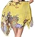 Qunsia Myosotis510 Women's Chiffon Caftan Poncho Tunic Top Cover up Batwing Blouse Yellow