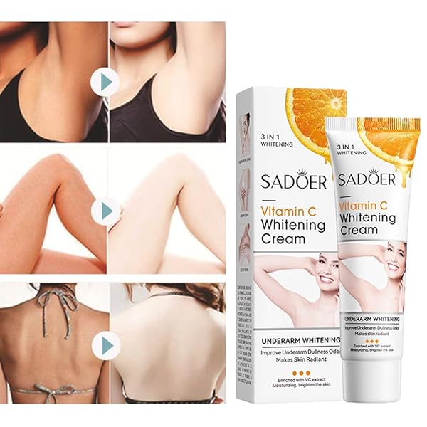 SKIN WHITENING CREAM FOR BODY,LIGHTENING CREAM FOR INTIMATE AREAS AND BLEACHING,VITAMIN C DARK SPOT REMOVER CORRECTOR FOR NECK,ARMPIT,UNDERARM,ELBOW,INNER THIGH AND KNEES,BIKINI,1.76OZ