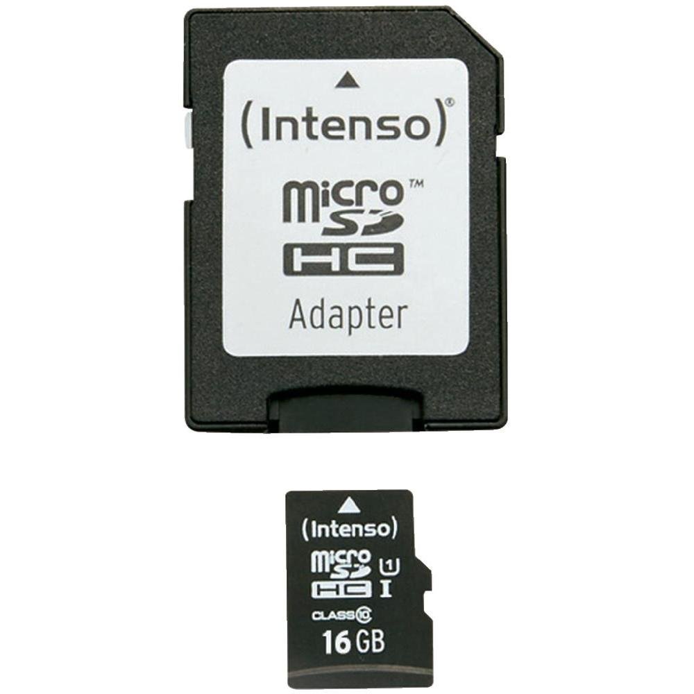 Intenso Premium Microsdhc Memory Card INCL. SD Adapter, Class 10 UHS-I, 16 GB, Black