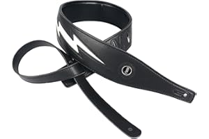 YUEKO Cool Lightning Pattern Guitar Strap for Electric Guitar/Bass (Black)
