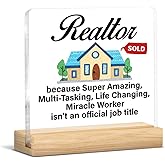 Realtor Gifts for Women Men, Real Estate Gifts for Realtors, Realtor Clear Acrylic Desk Decorative Sign Home Office Decor