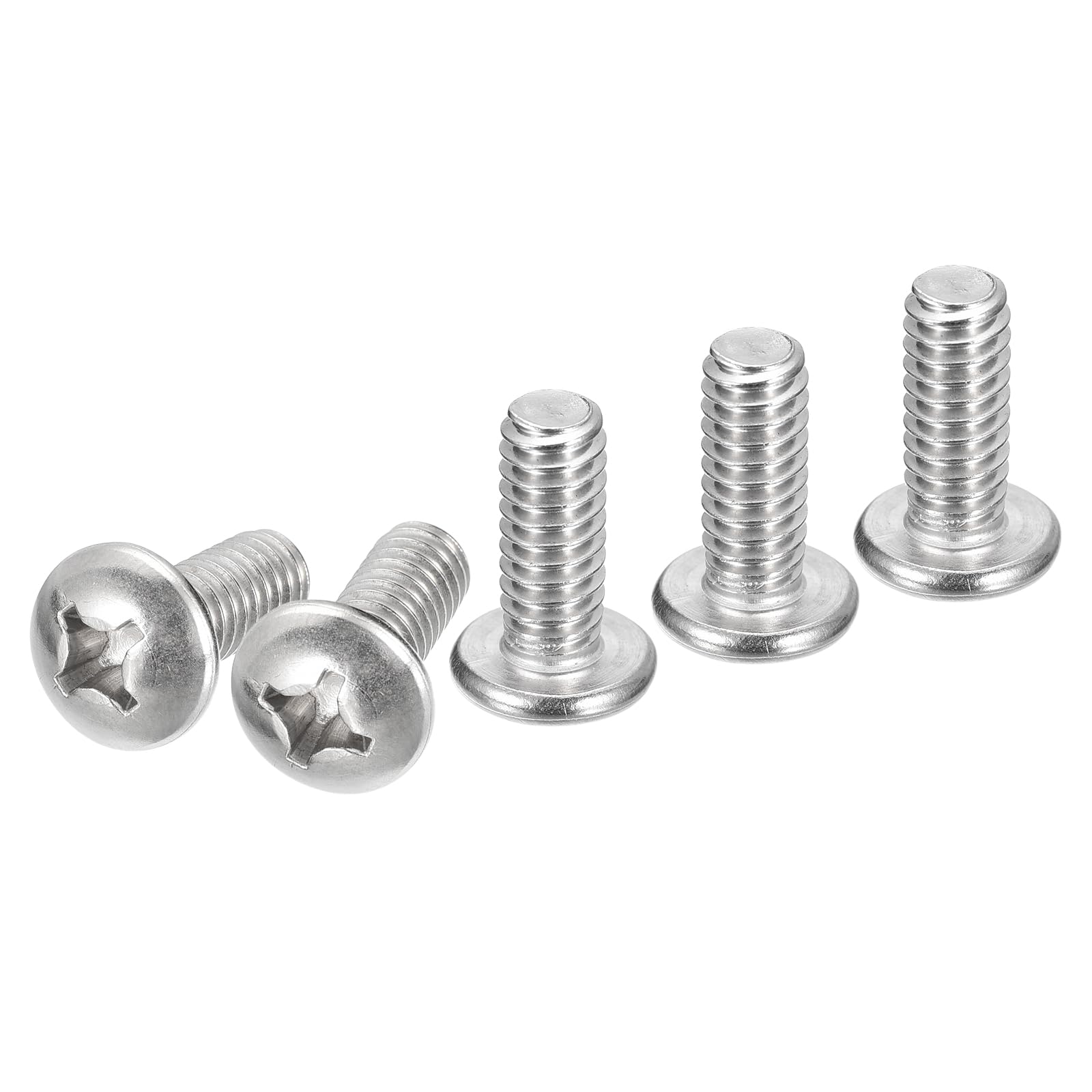 DTGN 1/4-20x5/8" Pan Head Machine Screws, 50Pcs 304 Stainless Steel, Phillips Drive, UNC Full Thread, Bright Finish, Screws Bolts Kit — image 1