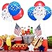 LUOEM Independence Day Party Decoration Patriotic Decorations Star Print Party Balloons 4th of July Party Supplies,Pack of 74