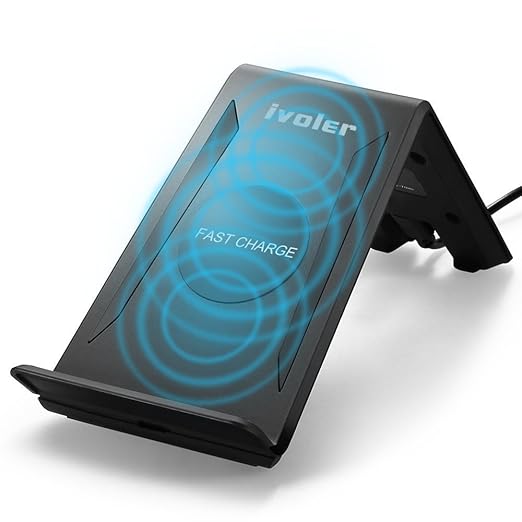 iVoler 3 Bobinas Tecnología Qi Super Rápido Pad de Cargador Inalámbrico (Salida 10W Máx) para Samsung Galaxy S7,S7 edge,S6 Edge + y Todos los Dispositivos Compatibles con Qi