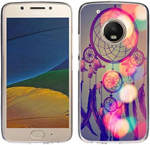 Case for Moto G5 Plus - TPU Flexible Protective Cover Compatible for Motorola 5th Generation for Moto G5 Plus Dreamlike Fashion Girl Colorful and Protective Pattern Slim (Silicone Bumper Skin)