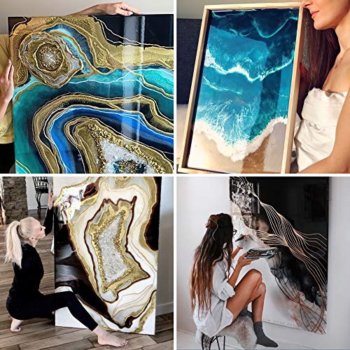 Magicdo Epoxy Resin Kit 16OZ Crystal Clear Art Casting Resin Kit for Silicone Molds, Crafts, DIY, Art, Jewelry, Tumblers, River Tables with Wood Sticks, Graduated Cups and Gloves