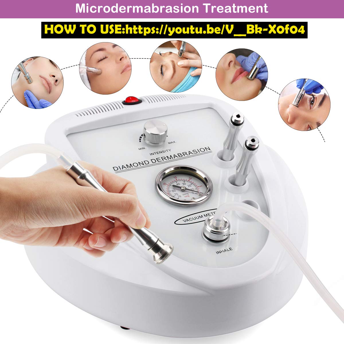 Diamond Microdermabrasion Machine, Yofuly 65-68cmhg Suction Power Professional Dermabrasion, Home Use Facial Skin Care Equipment: Beauty
