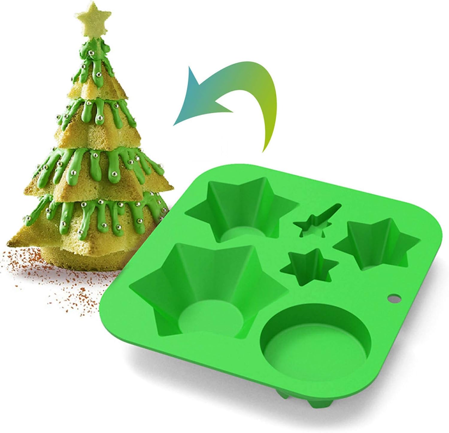 Moule En Silicone Pour Sapin De Noel Moule A Gateau En Mousse Au Chocolat Moule A Gateau 3d Multi Couches Serie Noel Moule De Cuisson En Silicone 3d Pour Les Petits Gateaux Pudding