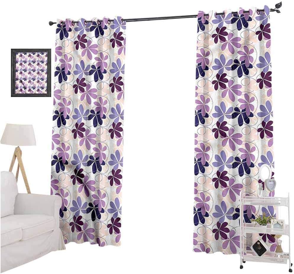 nooweihome Floral Insulated Grommet Blackout Curtain