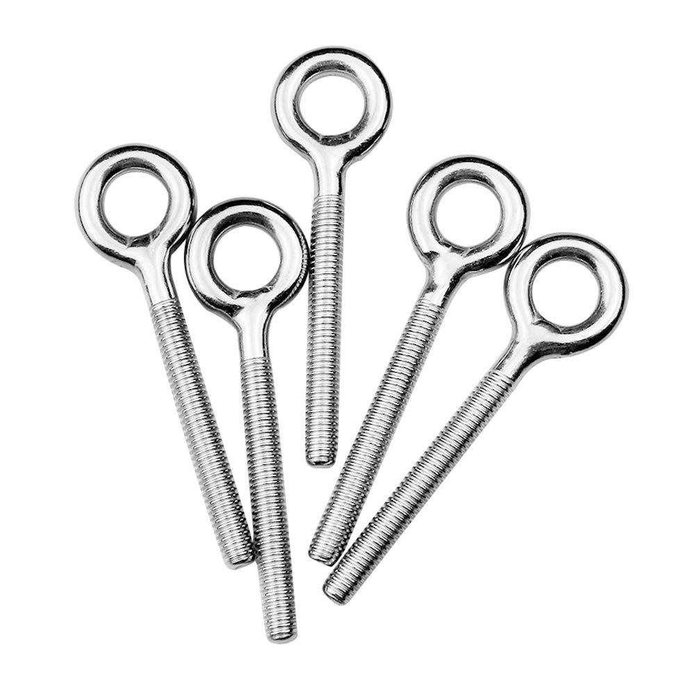 Aallo 10 Pcs M4 Eye Bolts 304 Stainless Steel Ring Bolts Ring Hand Tightening 0Screw Long Shank Corrosion Resistant for Living Lifting and Various Engineering Lifting Equipment