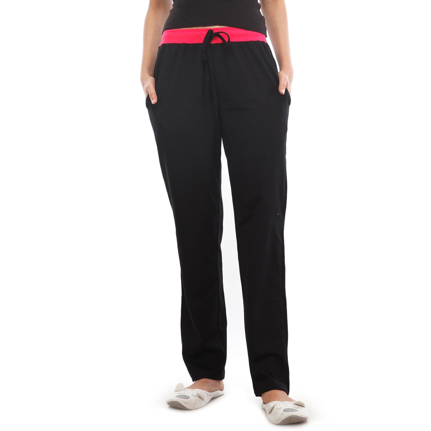 nite flite classic cotton black pyjamas