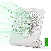 Digibond Ultra Quiet Desk Fan 3000mAh Battery Operate 225° Rotated with Hook 5in Summer Gift