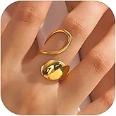 Someki Statement Ring Gold Stainless Steel Rings Adjustable Rings Beach Jewelry Summer Accessories Anniversary Birthday Gifts for Women