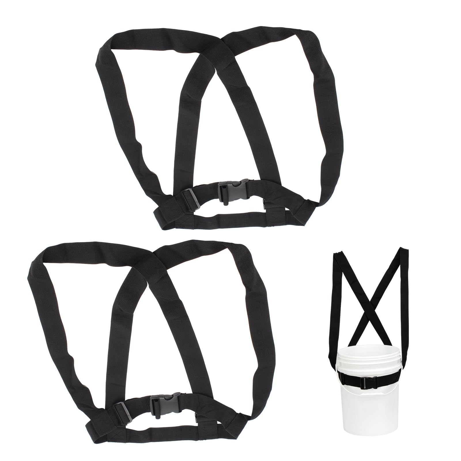Photo 1 of FMTYAOIU 2 PCS 5 Gallon Bucket Shoulder Carrying Strap, Bucket Accessory with Adjustable Shoulder Strap Length and Bucket Width Size for Gardening, Camping, Fishing (Double Strap)