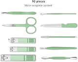 Keiby Citom Manicure Set 10pcs Professional Nail Clippers Kit Green Stainless view 2