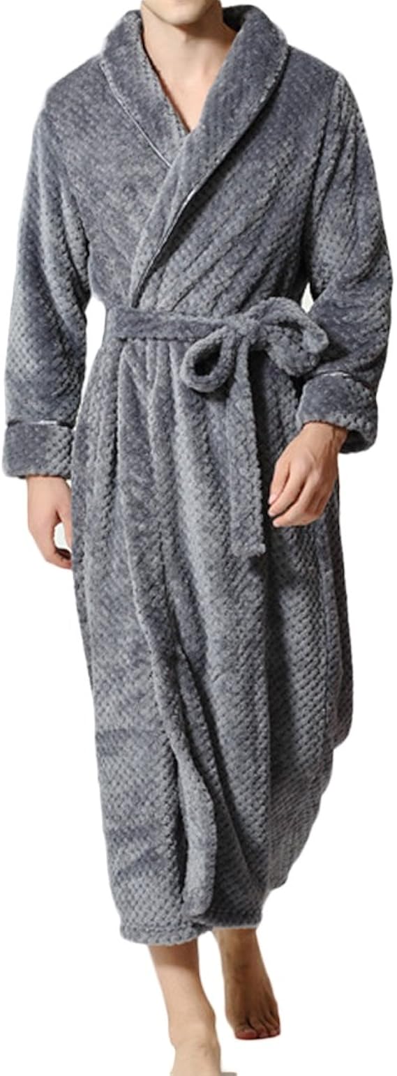 Herren Bademantel Schwarz Rot - Flanell Schlafanzug Mit Reißverschluss