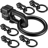 Yaocom 6 Pack L Track Double Stud Tie Down Fitting with O Ring l Track tie Down Hooks L Track Accessories L Track Fitting with O Ring for Truck Bed Trailer Pickup RV, Breaking Load 5000Lbs