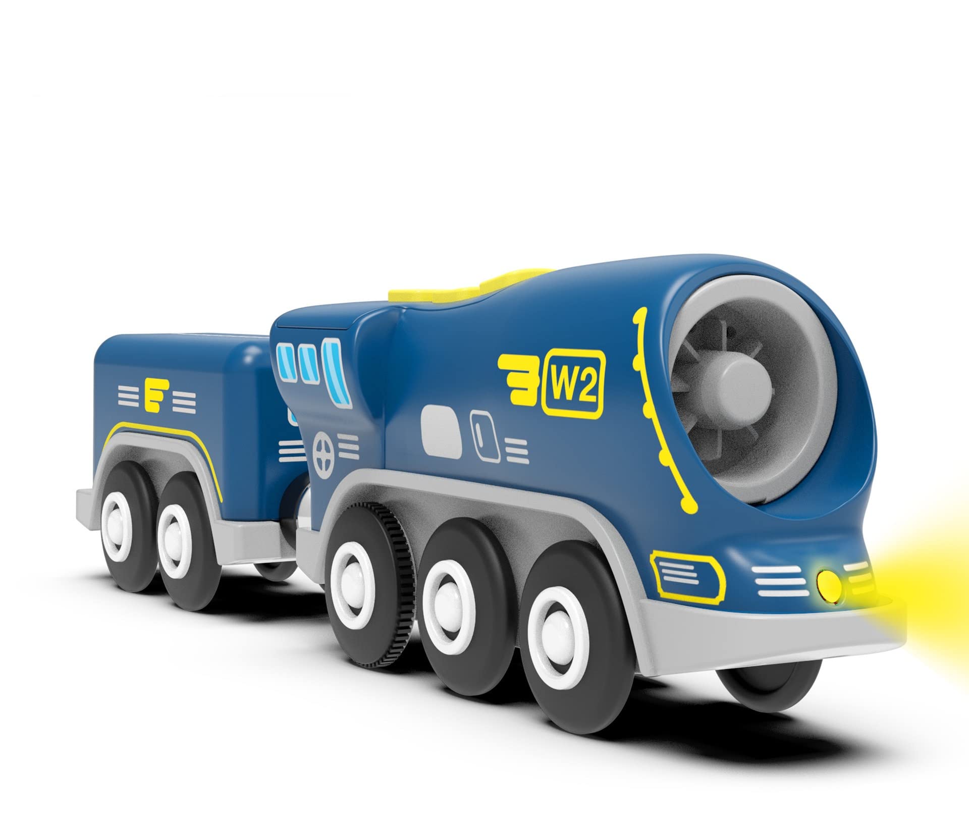 Z MAYABBO Battery Operated Locomotive Trains for Wooden Tracks, Powerful Engine Toy Train Vehicle for Railway Track, Science Fiction Train Car Series Fit All Brands Railroad (Battery Not Included)