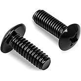 OUSCHR #6-32 x 1/2" Truss Head Machine Screws, Full Thread, 304 Stainless Steel Black Finish, 100 PCS