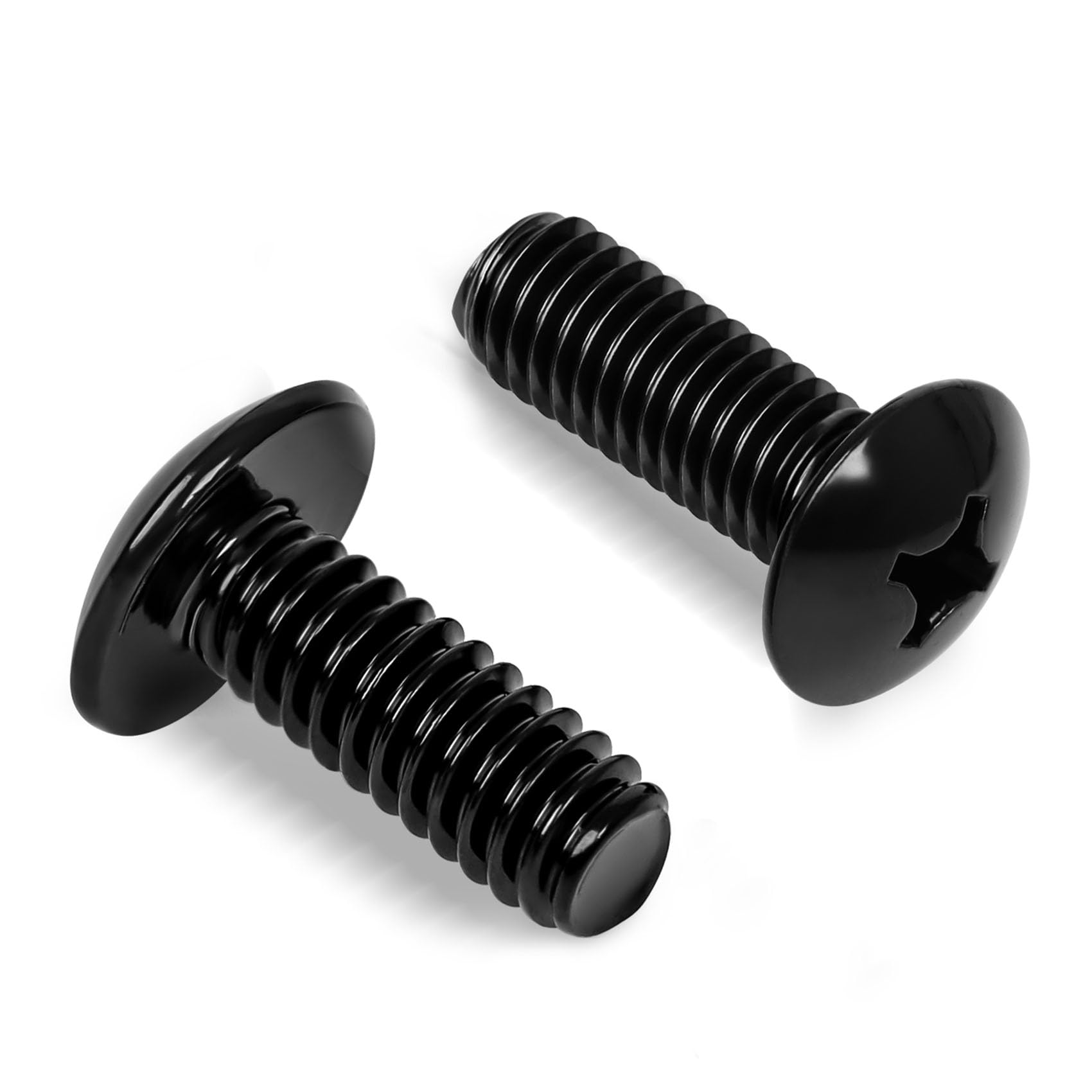 Photo 1 of 1/4"-20 x 1/2" Truss Head Machine Screws, Full Thread, 304 Stainless Steel Black Finish, 25 PCS