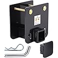 Ohuhu RV Bumper Hitch 2" Receiver Adapter with Hitch Pin & Hitch Cover, Openning 3500 LBS Capacity Fits 4" x 4" Bumper Trailer Towing Cargo Carrier Bike Racks