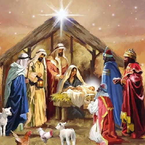 Lavoretti Di Natale Presepe.Tovaglioli Per Decoupage A 3 Strati 33 X 33 Cm Motivo Presepe Natalizio 4 Pezzi Amazon It Casa E Cucina