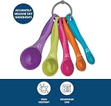 SHATCHI Measuring Spoon Set, 5 Plastic Spoons, Colored, Dishwasher Safe view 3