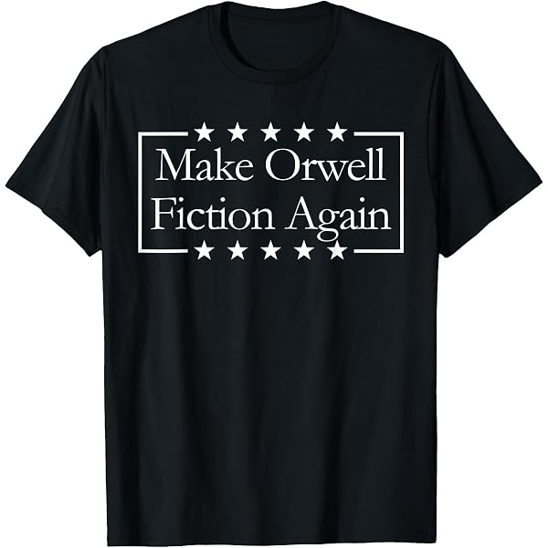 Maglietta Uomo 'Thought Police' 1984 George Orwell – T-Shirt Nera, Maniche Corte, Stampa Di Qualità, Taglie Dalla S Alla 3XL