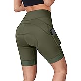 BERGRISAR 4D Padded Bike Shorts Women Cycling Shorts with Pockets Bicycle Biking Shorts