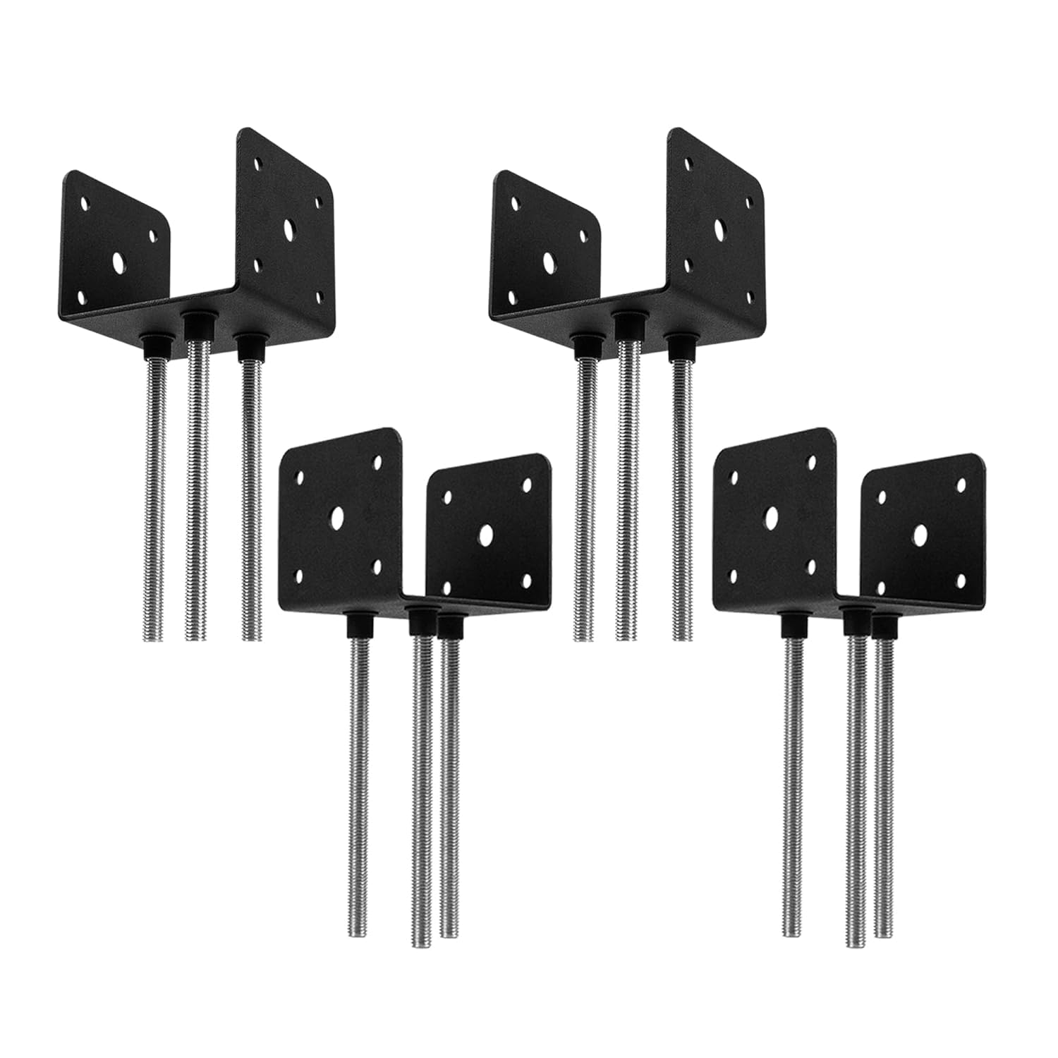 VANROUG U Post Anchor for Embedding in Concrete, Corrugated Steel Concrete Anchor for Wooden Posts, U Shaped Fence Post Holder, Fixed Ground Sleeve 90 x 85 x 75mm