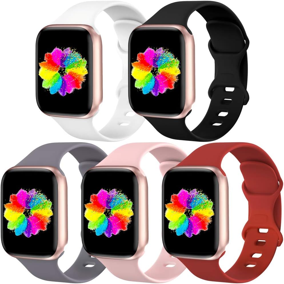 Bravely klimbing Compatible with App le Watch Band 38mm 40mm 42mm 44mm, for Women Men, iwatch Bands Compatible with iWatch Series 5, Series 4, Series 3, Series 2, Series 1 S/M, M/L 5 Pack-B