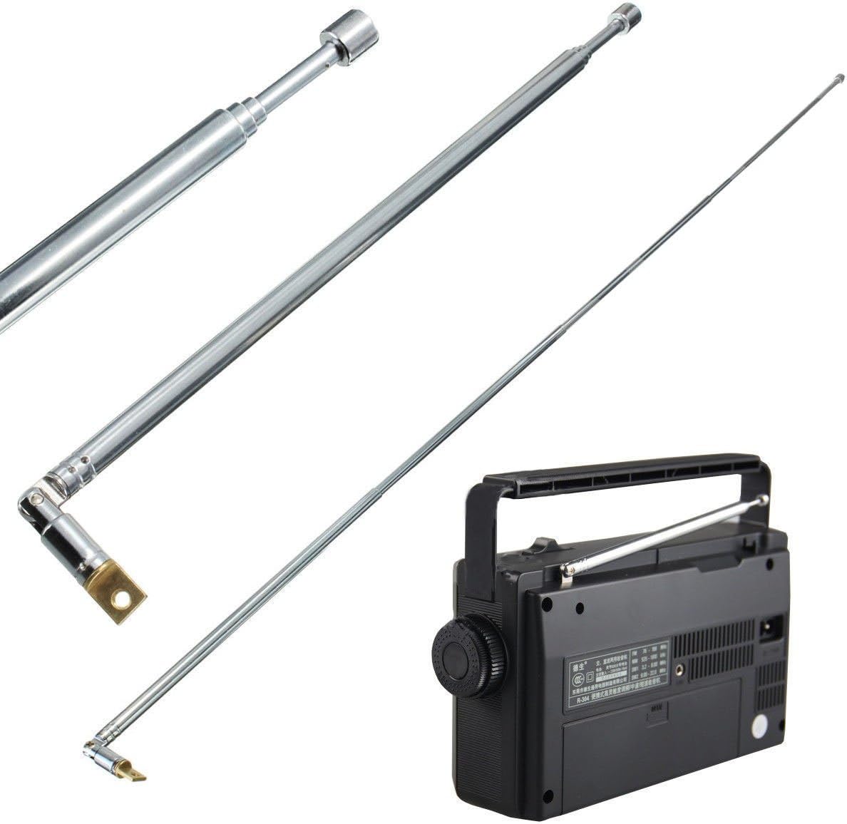Ancable 2-Pack AM FM Antenna 62cm 24.4" Long 4 Sections Telescopic Antenna for Radio TV: Home Audio & Theater