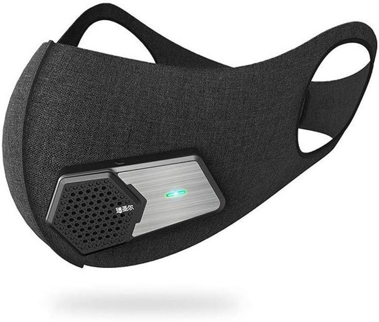 Wguili Mask Protection Masks Dustproof N95 Particulate Respirator Electric Smart Mask Dustproof Air Pollution Suitable for Hospital or Outing (Color : Black, Size : Free size)
