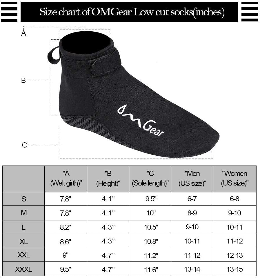 Water Socks Neoprene Socks Beach Booties Shoes 3mm Glued Blind Stitched Anti-Slip Wetsuit Boots Fin Swim Socks for Water Sports Outdoor Activities : Sports & Outdoors