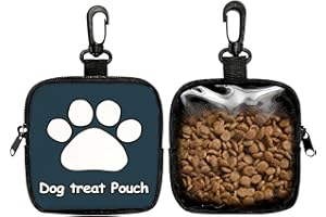 Dog Paw Print Dog Treat Pouch with Zipper Closure, Portable Puppy Training Treats Pouches, Lm 03708, Modern