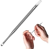Stainless Steel Nail Cuticle Pusher with Spoon Nail Cleaner - Professional Dual Sided Fingernail Cleaner for Under Nails - Saloon Quality Dual Ended Manicure &amp; Pedicure Tool for Cuticle Care &amp; Nails