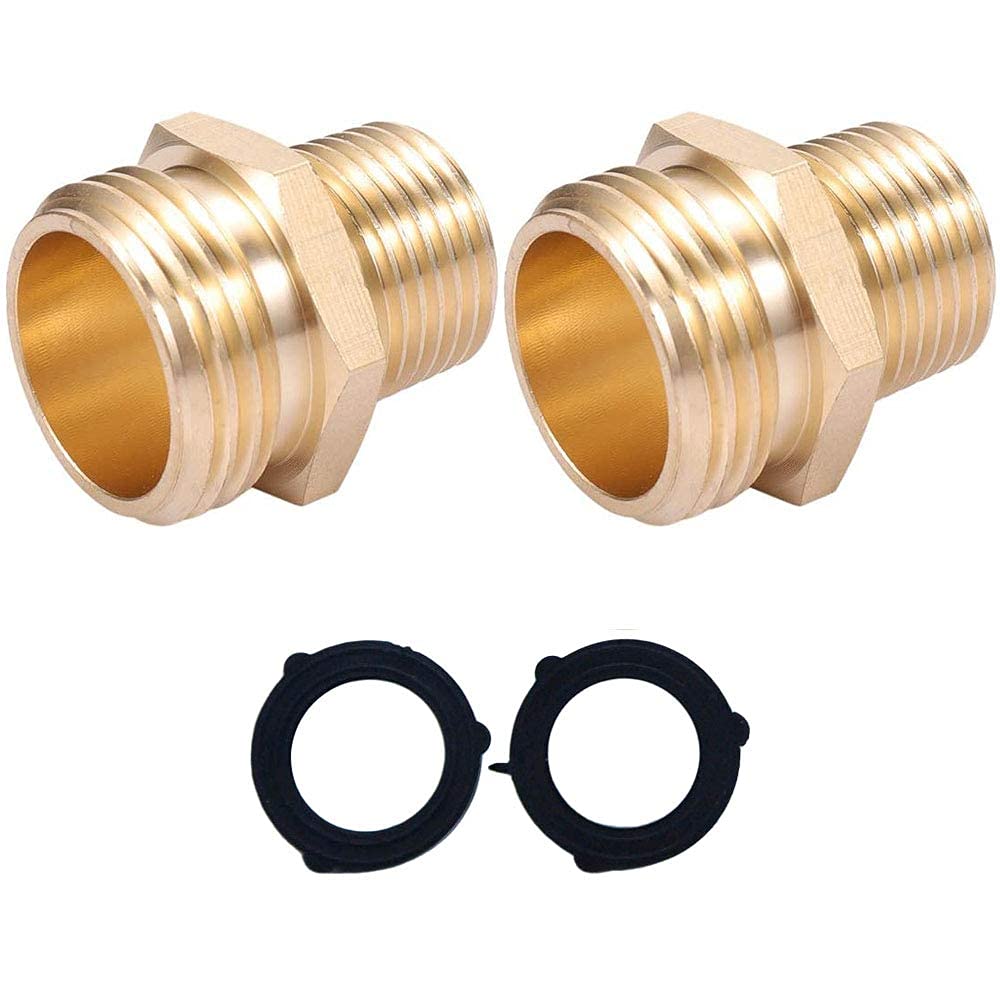 thumbnail image 2 of Brass GHT To NPT Pipe Fitting Connector Solid Brass Garden Hose To Shower Adapter - 3/4" GHT Male To 1/2" NPT Male Connector 3/4 Male To 1/2 Male Pipe Fitting 2 of 11