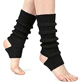 Lusofie Ballet Leg Warmers Knitted Open Heel Stirrup Design Leg Warmers for Women Ballet Yoga Dance, Multiple Colors
