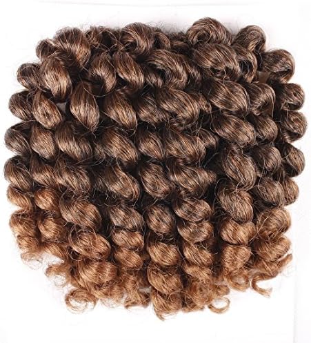 Alivovo 4 Packs 8 Inch Crochet Hair Wand Curl Braids Hair Jamaican Bounce Crochet Twist Braids African Braiding Hair 20 Roots/Pack (T30)