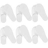 Maeline Spa Slippers for Guest, Disposable Linen Open & Closed Toe, Non-Slip Indoor Slippers for Men and Women, Ideal for House, Hotel, Travel, Wedding Use, 6-Pair White