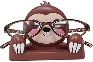 JewelryNanny Fun Animal Eyeglass Holder Stand - Securely Hold Eyeglasses, Adult Reading Glasses Like Glasses Organizer for Desk, Bedside Nightstand (Sloth)