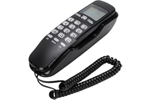 VBESTLIFE Corded Home Phone, Wall Mounted Basic Telephone with Caller ID, Retro Design Landline Phone for Home, Kitchen, Gara