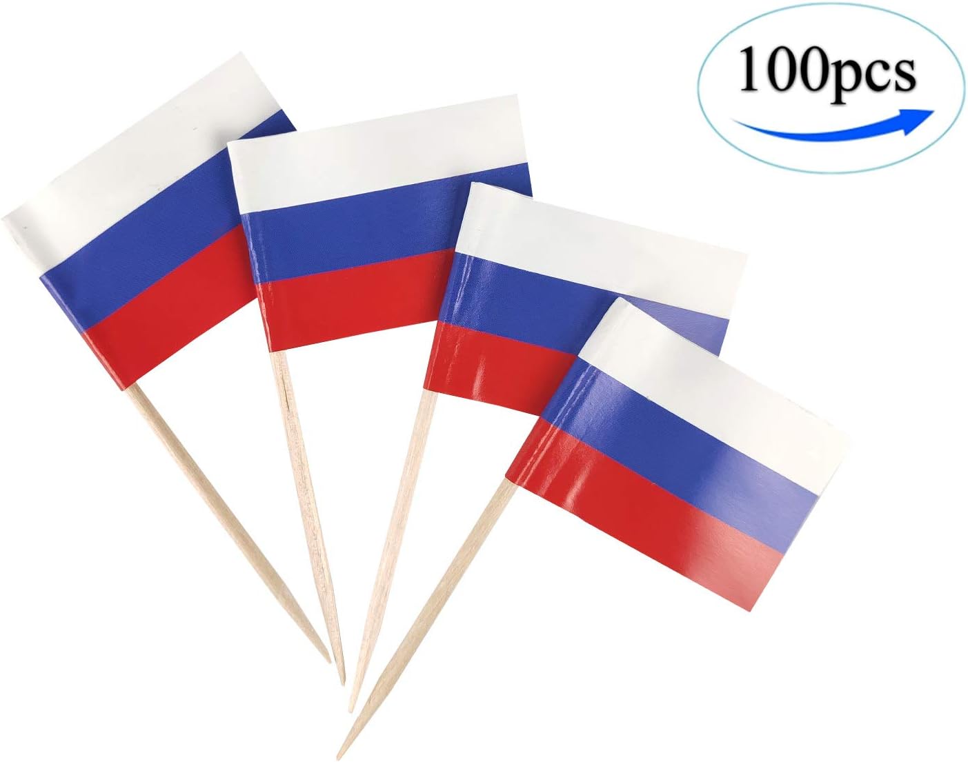 Amazon Com Russia Flag Russian Flags 100 Pcs Cupcake Toppers