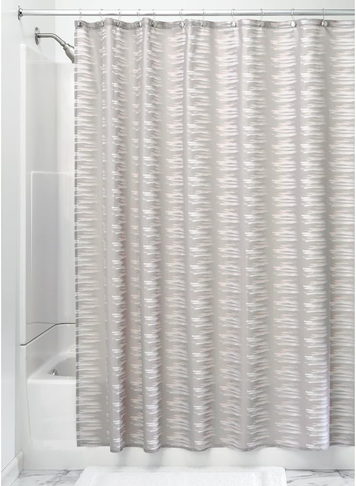 InterDesign Noah Shower Curtain, Taupe 72x72 Home & Kitchen