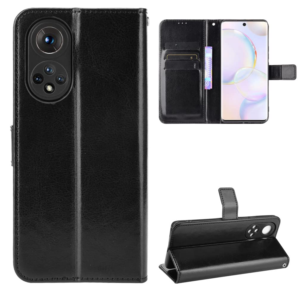 Huawei Honor 50 Case [Wallet Case] [Kickstand] [Card Slots] [Magnetic Flip Cover] Compatible with Huawei Honor 50 Smartphone(Black)