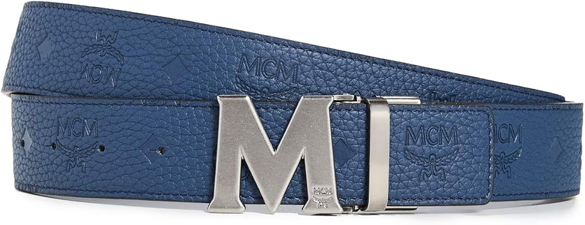 navy blue mcm belt