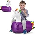 SUYE Unleash The Fun: Ride on This Durable Purple Unicorn Inflatable Bouncer - Perfect for Kids 3 and Up