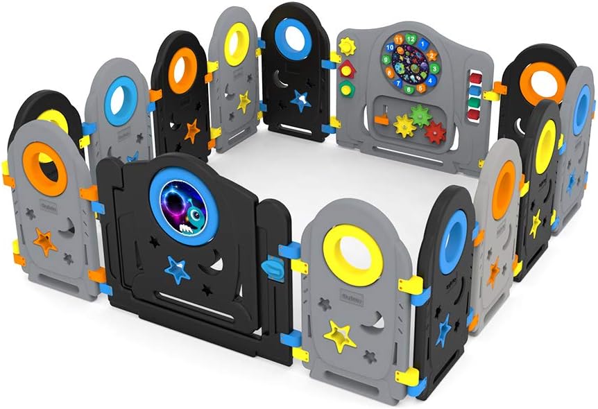 plastic playpen grey