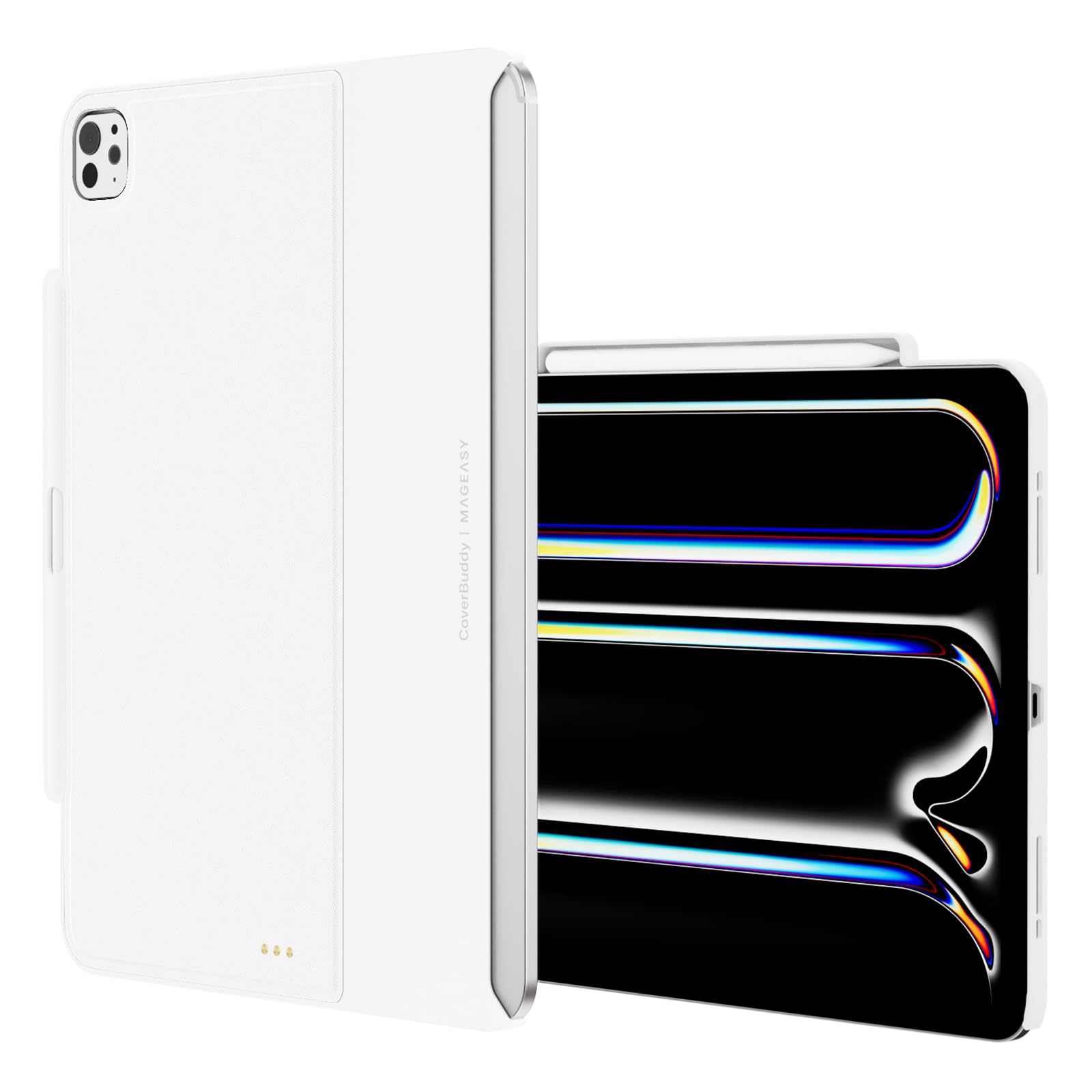 Photo 1 of SWITCHEASY CoverBuddy for 2024 iPad Pro 13" M4 - Magic Keyboard Compatible Case for iPad Pro (M4), Enhanced Thickness & Heat Dissipation [Keyboard Not Included] - White (Leather)